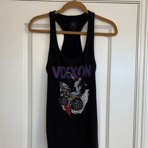 DIXXON Black Tank Top with Graphic Design